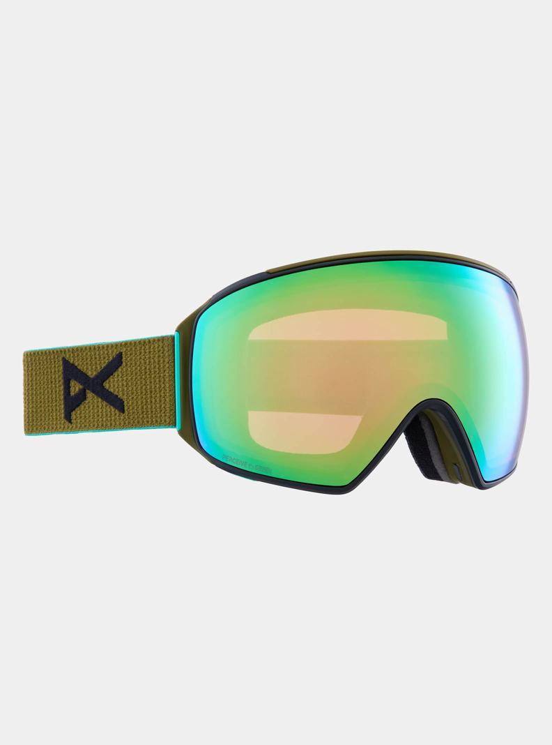 Burton Anon M4 Goggles (Toric) + Bonus Lens + MFI® Face Mask Skibrillen Herren Grün Rosa | 426-OXKBEJ