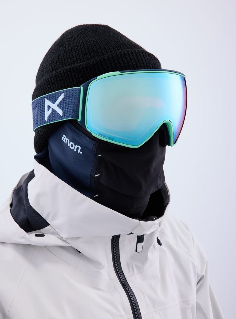 Burton Anon M4 Goggles (Toric) + Bonus Lens + MFI® Face Mask Skibrillen Herren Navy Blau Rosa | 587-SORACQ