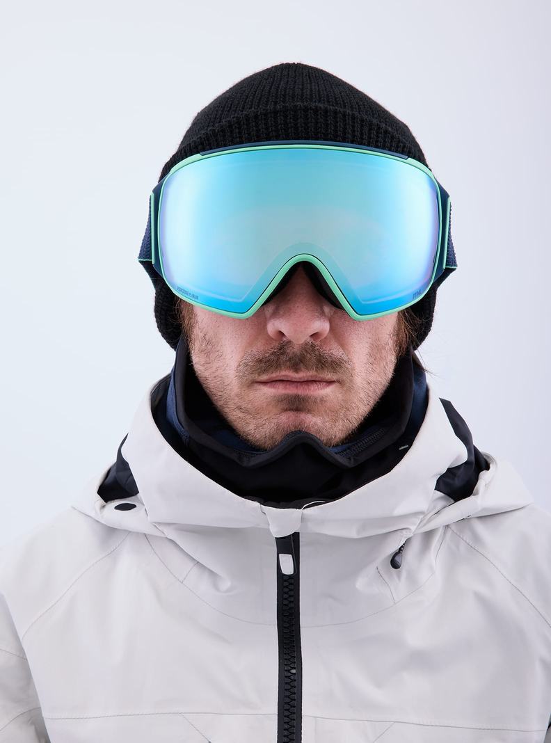 Burton Anon M4 Goggles (Toric) + Bonus Lens + MFI® Face Mask Skibrillen Herren Navy Blau Rosa | 587-SORACQ