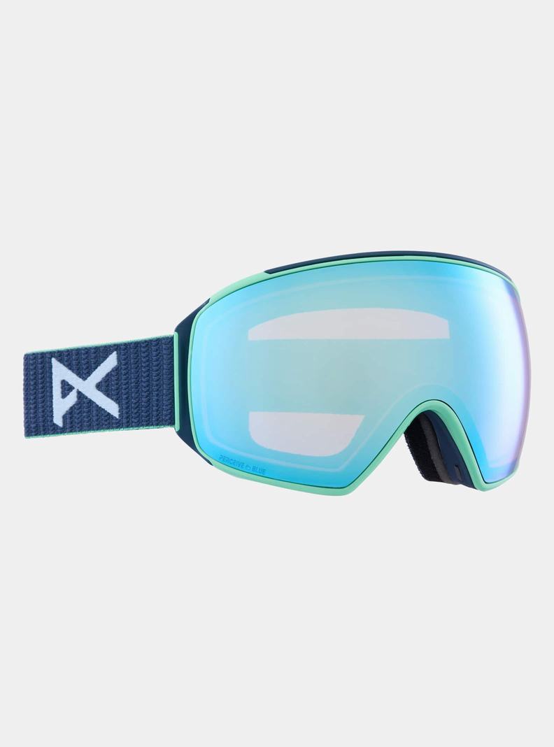 Burton Anon M4 Goggles (Toric) + Bonus Lens + MFI® Face Mask Skibrillen Herren Navy Blau Rosa | 587-SORACQ