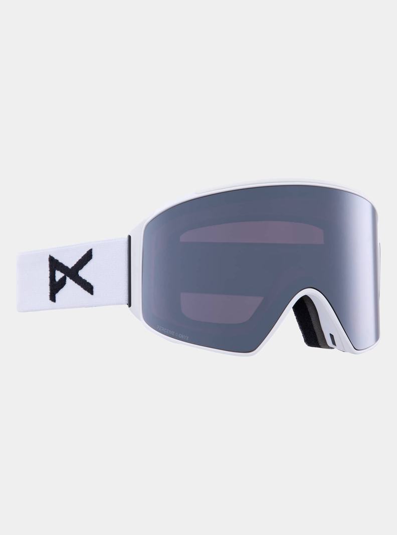 Burton Anon M4 Low Bridge Fit Goggles (Cylindrical) + Bonus Lens + MFI® Face Mask Skibrillen Herren Weiß Orange Schwarz Lila | 493-LUINDZ