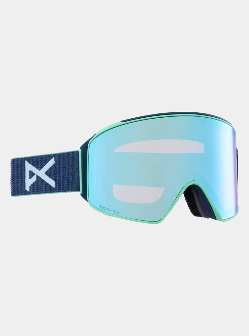 Burton Anon M4 Low Bridge Fit Goggles (Cylindrical) + Bonus Lens + MFI® Face Mask Skibrillen Herren Navy Blau Rosa | 852-BELSMD