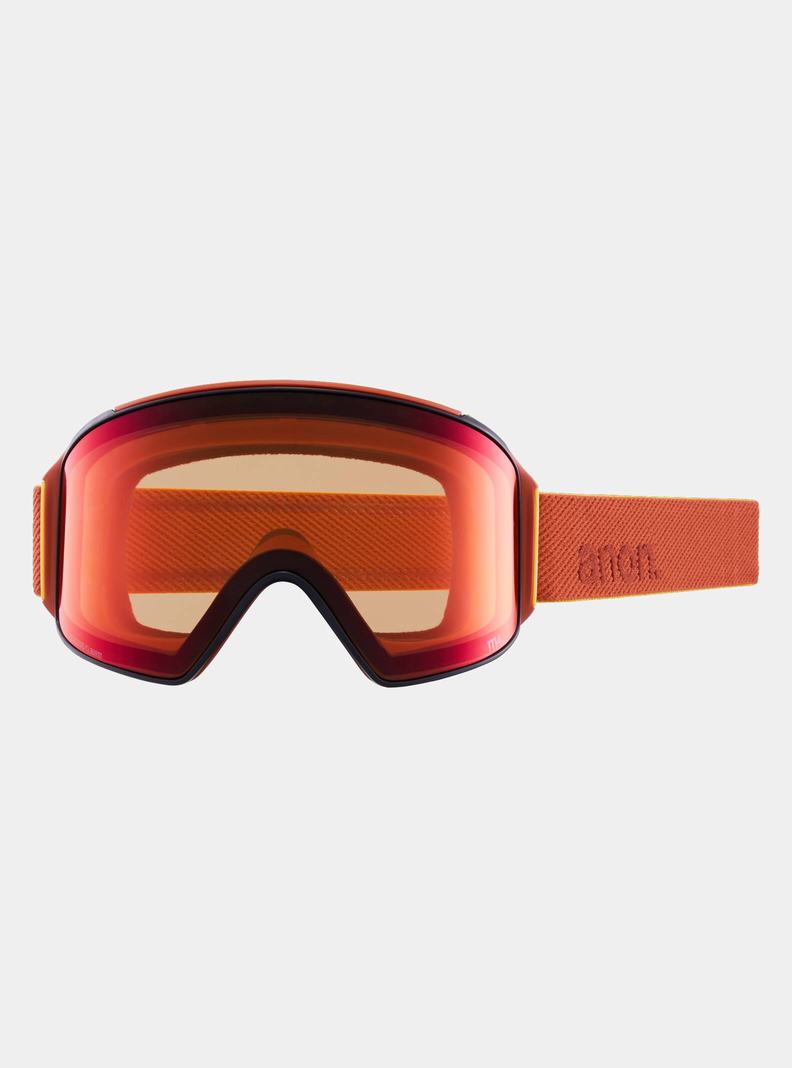 Burton Anon M4 Low Bridge Fit Goggles (Cylindrical) + Bonus Lens + MFI® Face Mask Skibrillen Damen Orange Schwarz Lila | 870-CXGATJ