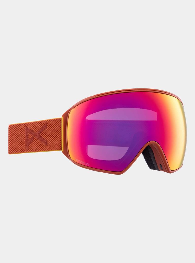 Burton Anon M4 Low Bridge Fit Goggles (Toric) + Bonus Lens + MFI® Face Mask Skibrillen Damen Orange Rot | 013-LIEJGF