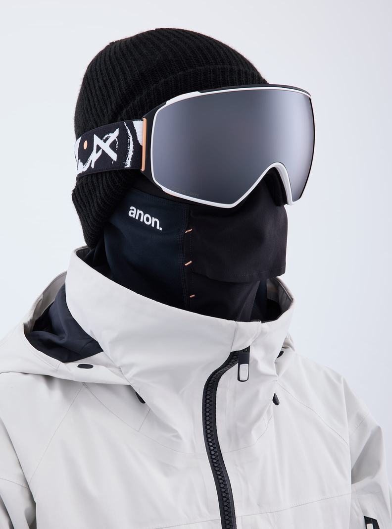 Burton Anon M4 Low Bridge Fit Goggles (Toric) + Bonus Lens + MFI® Face Mask Skibrillen Damen Orange Schwarz Lila | 731-LVICKO