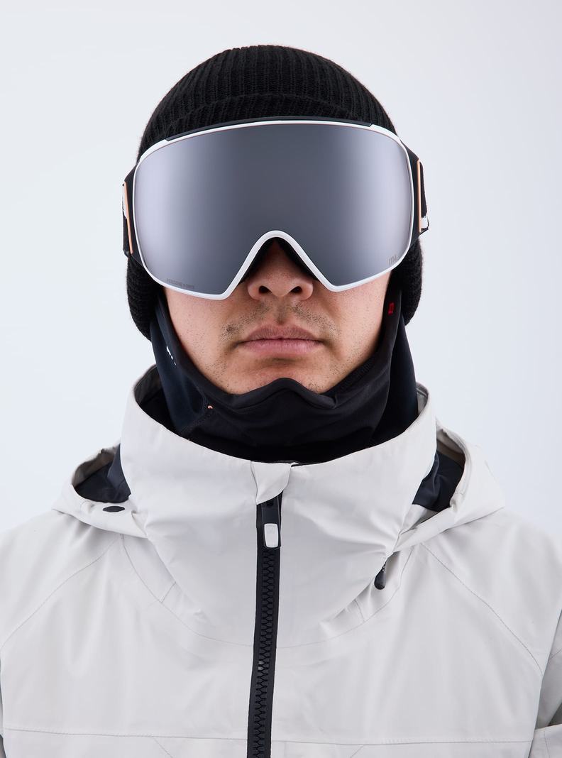 Burton Anon M4 Low Bridge Fit Goggles (Toric) + Bonus Lens + MFI® Face Mask Skibrillen Damen Orange Schwarz Lila | 731-LVICKO
