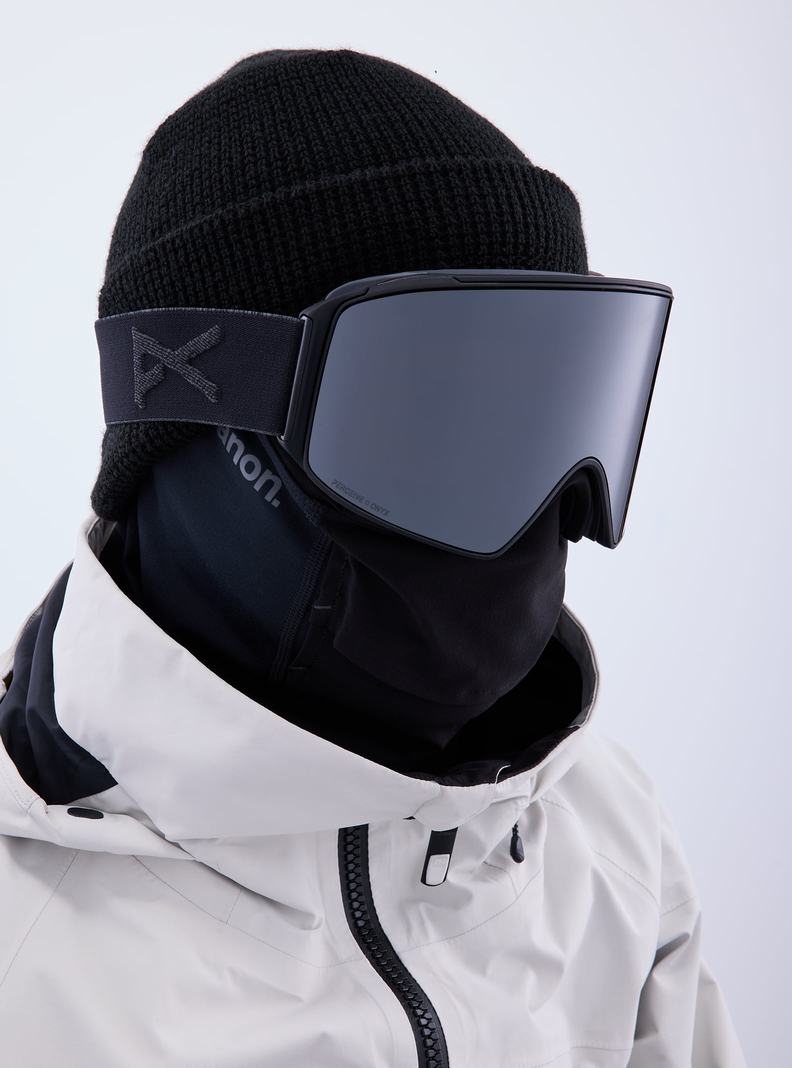 Burton Anon M4 Snapback Goggles (Cylindrical) + Bonus Lens + MFI® Face Mask Skibrillen Herren Orange Schwarz Lila | 893-CRQTLB