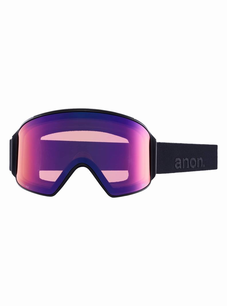 Burton Anon M4 Snapback Goggles (Cylindrical) + Bonus Lens + MFI® Face Mask Skibrillen Herren Orange Schwarz Lila | 893-CRQTLB