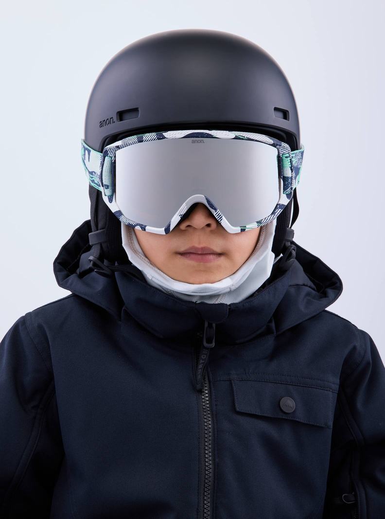Burton Anon Relapse Jr. Goggles + MFI® Face Mask Skibrillen Kinder Blau Silber | 471-OAMPKL