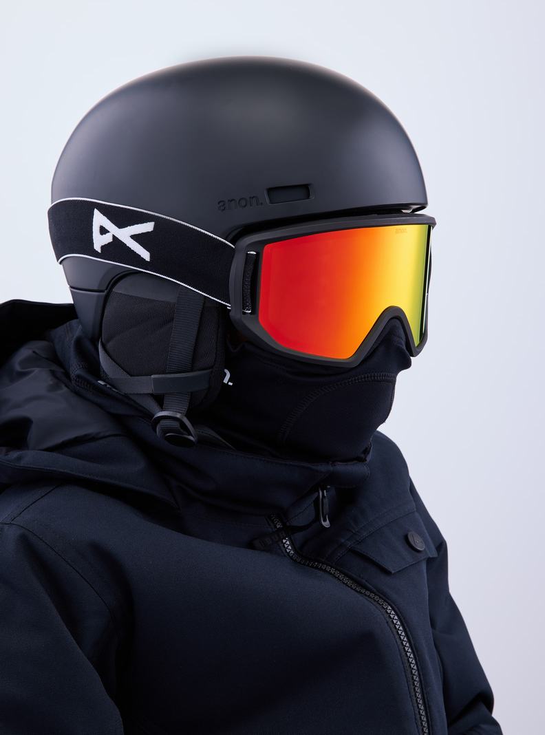 Burton Anon Relapse Jr. Goggles + MFI® Face Mask Skibrillen Kinder Schwarz Rot | 587-GDHAUL