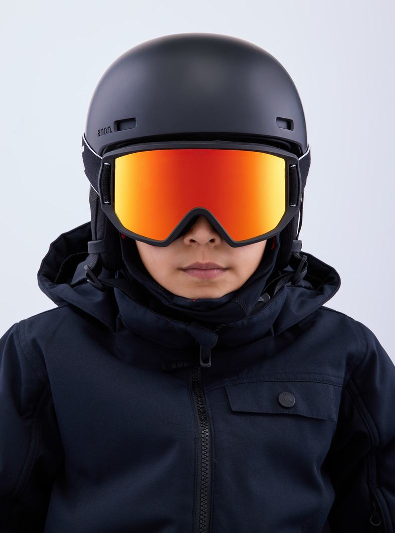 Burton Anon Relapse Jr. Goggles + MFI® Face Mask Skibrillen Kinder Schwarz Rot | 587-GDHAUL