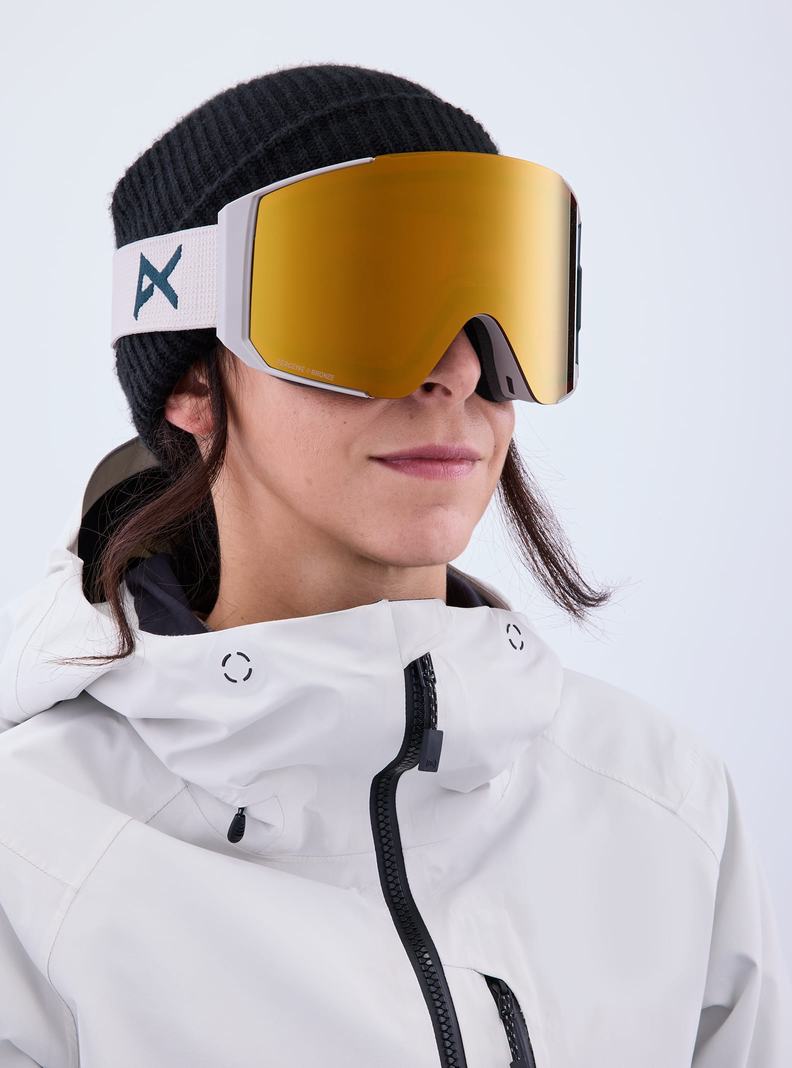 Burton Anon Sync Goggles + Bonus Lens Skibrillen Damen Grau Orange | 681-LPFAOH