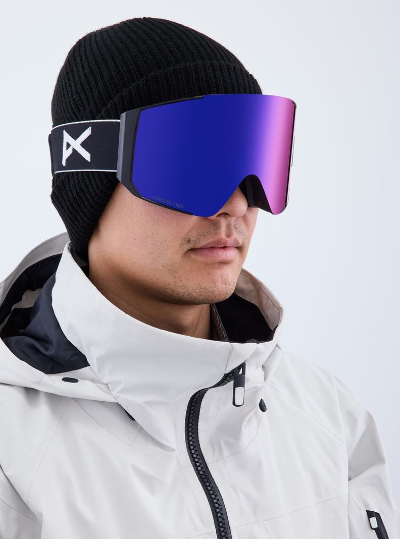 Burton Anon Sync Low Bridge Fit Goggles + Bonus Lens Skibrillen Herren Schwarz Orange Rot | 219-RDYJHG