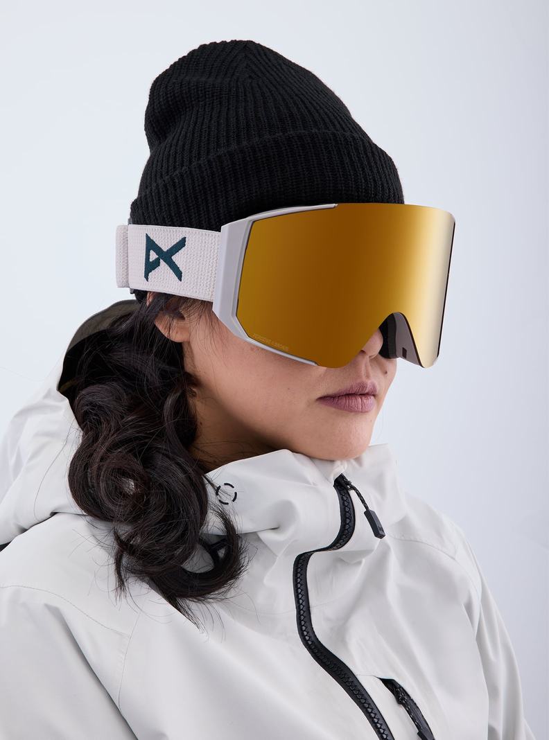 Burton Anon Sync Low Bridge Fit Goggles + Bonus Lens Skibrillen Damen Grau Orange | 259-QXEUJP