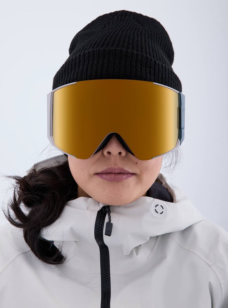 Burton Anon Sync Low Bridge Fit Goggles + Bonus Lens Skibrillen Herren Grau Orange | 783-UHIRFL