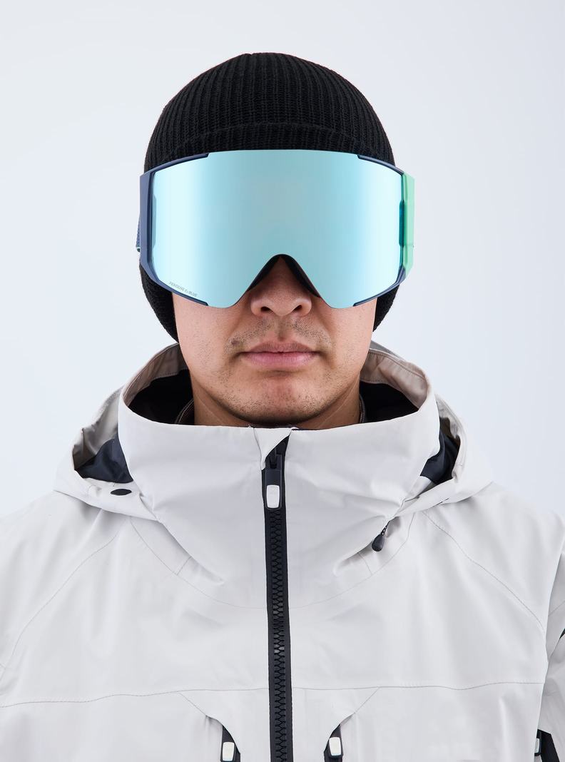 Burton Anon Sync Low Bridge Fit Goggles + Bonus Lens Skibrillen Damen Navy Blau Rosa | 915-RWBIUT