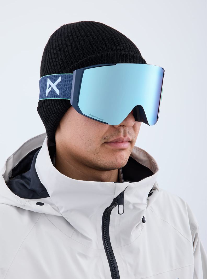 Burton Anon Sync Low Bridge Fit Goggles + Bonus Lens Skibrillen Damen Navy Blau Rosa | 915-RWBIUT