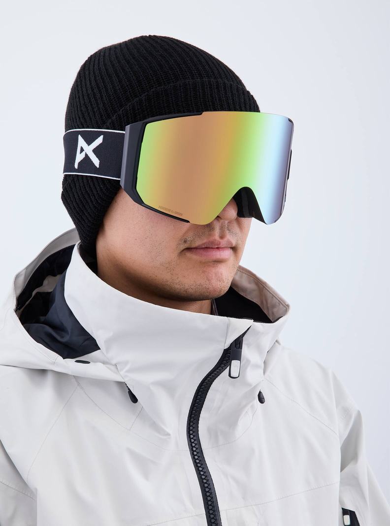 Burton Anon Sync Low Bridge Fit Goggles + Bonus Lens Skibrillen Herren Schwarz Grün Rosa | 986-WCNQPT