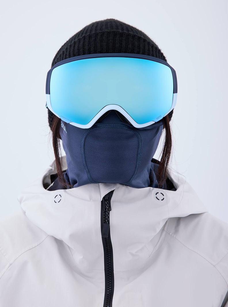 Burton Anon WM1 Goggles + Bonus Lens + MFI® Face Mask Skibrillen Herren Navy Blau Rosa | 613-SDHZPV