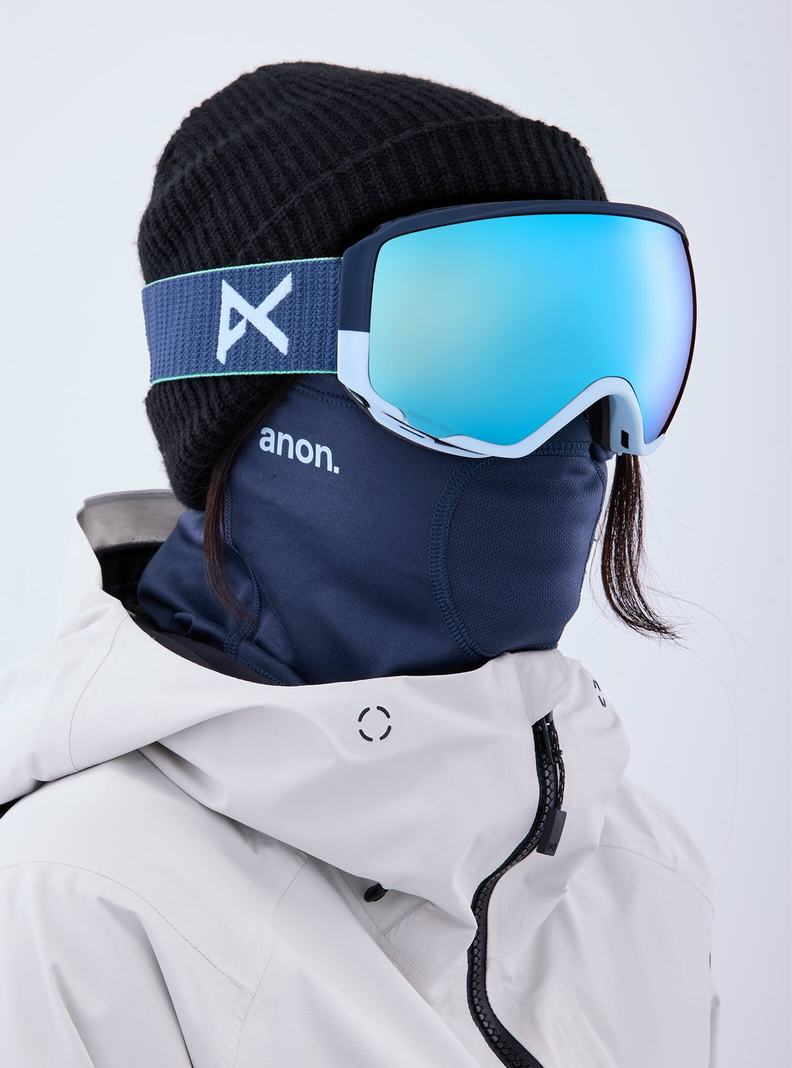 Burton Anon WM1 Goggles + Bonus Lens + MFI® Face Mask Skibrillen Herren Navy Blau Rosa | 613-SDHZPV