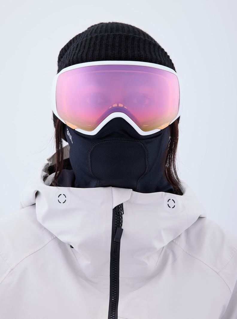Burton Anon WM1 Goggles + Bonus Lens + MFI® Face Mask Skibrillen Damen Weiß Rosa Blau | 653-YNGBEX