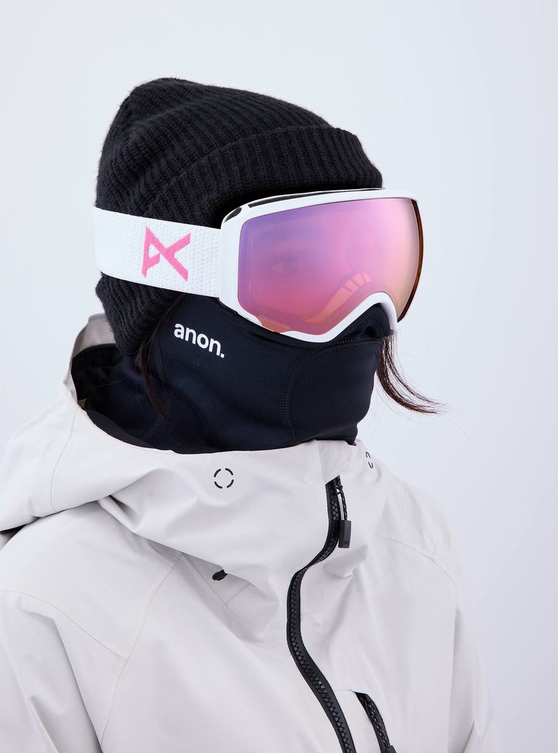 Burton Anon WM1 Goggles + Bonus Lens + MFI® Face Mask Skibrillen Damen Weiß Rosa Blau | 653-YNGBEX