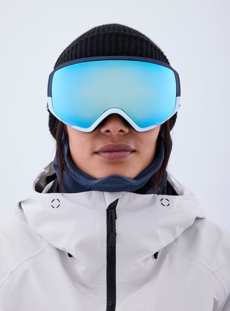 Burton Anon WM1 Goggles + Bonus Lens + MFI® Face Mask Skibrillen Damen Navy Blau Rosa | 926-ELIROZ