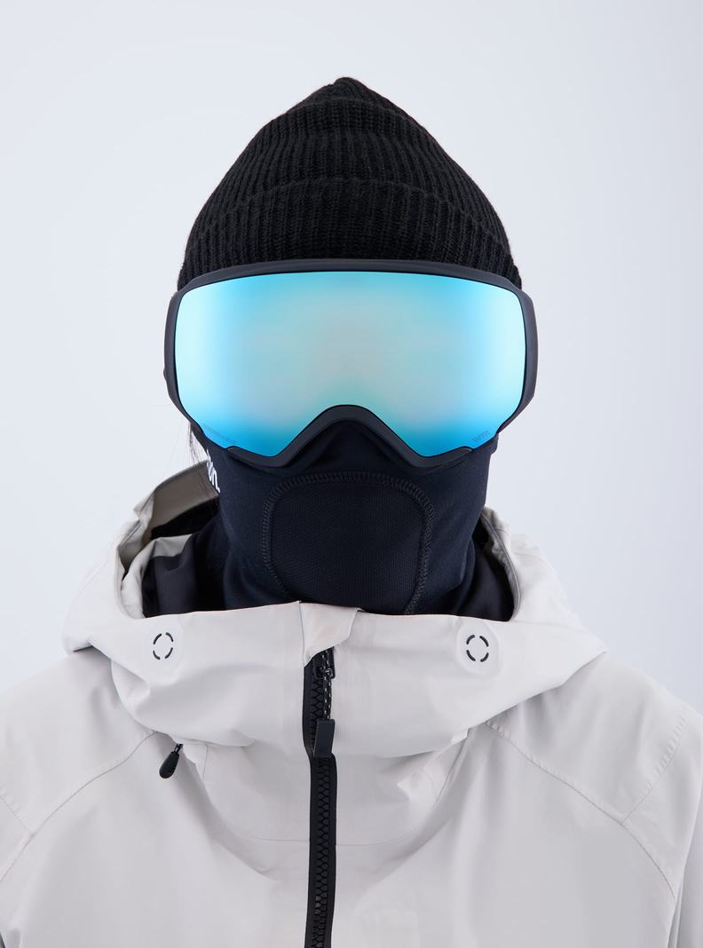 Burton Anon WM1 Low Bridge Fit Goggles + Bonus Lens + MFI® Face Mask Skibrillen Herren Schwarz Blau Rosa | 695-MXQFPD