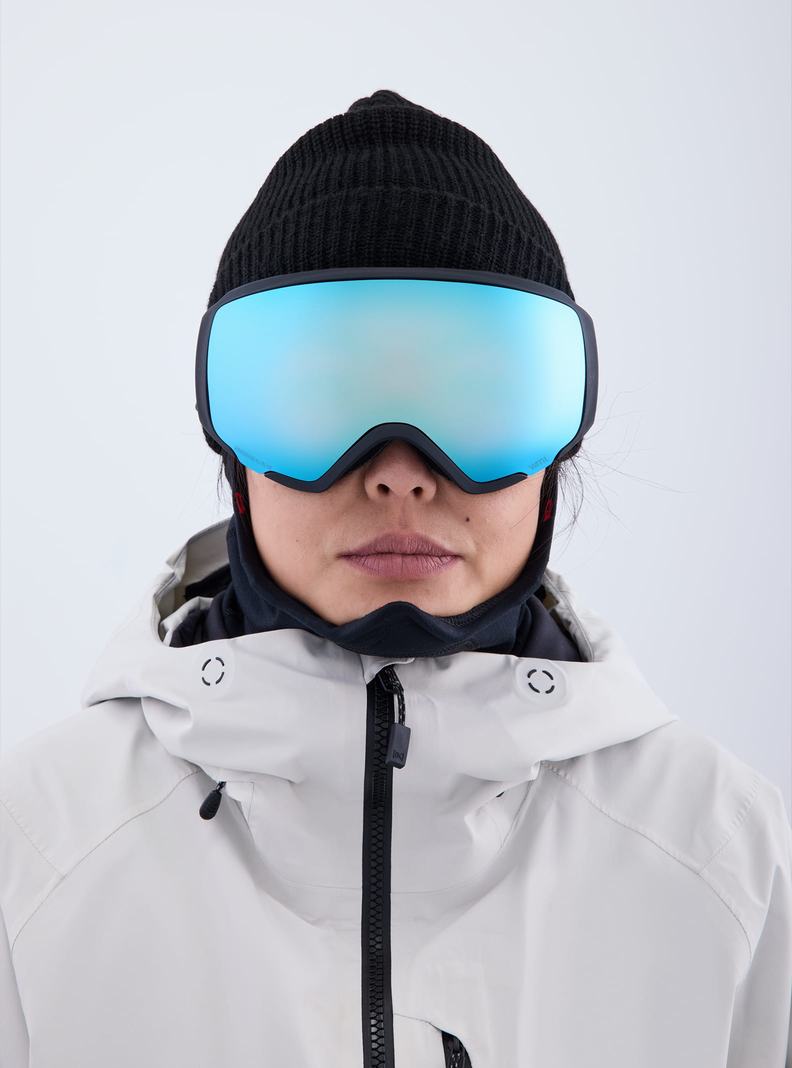 Burton Anon WM1 Low Bridge Fit Goggles + Bonus Lens + MFI® Face Mask Skibrillen Herren Schwarz Blau Rosa | 695-MXQFPD