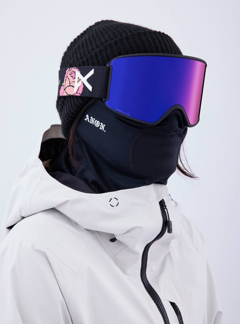 Burton Anon WM3 Goggles + Bonus Lens + MFI® Face Mask Skibrillen Damen Orange Rot | 207-VMTOHP