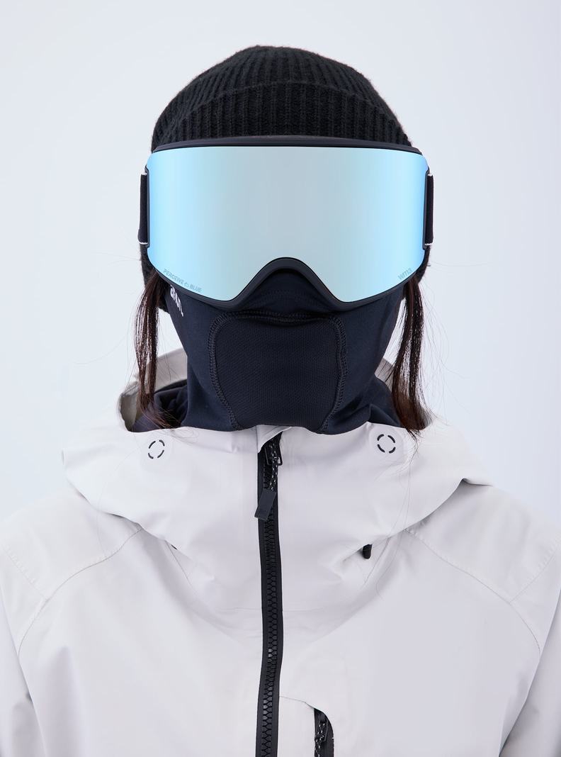 Burton Anon WM3 Goggles + Bonus Lens + MFI® Face Mask Skibrillen Damen Schwarz Blau Rosa | 847-GWACNO