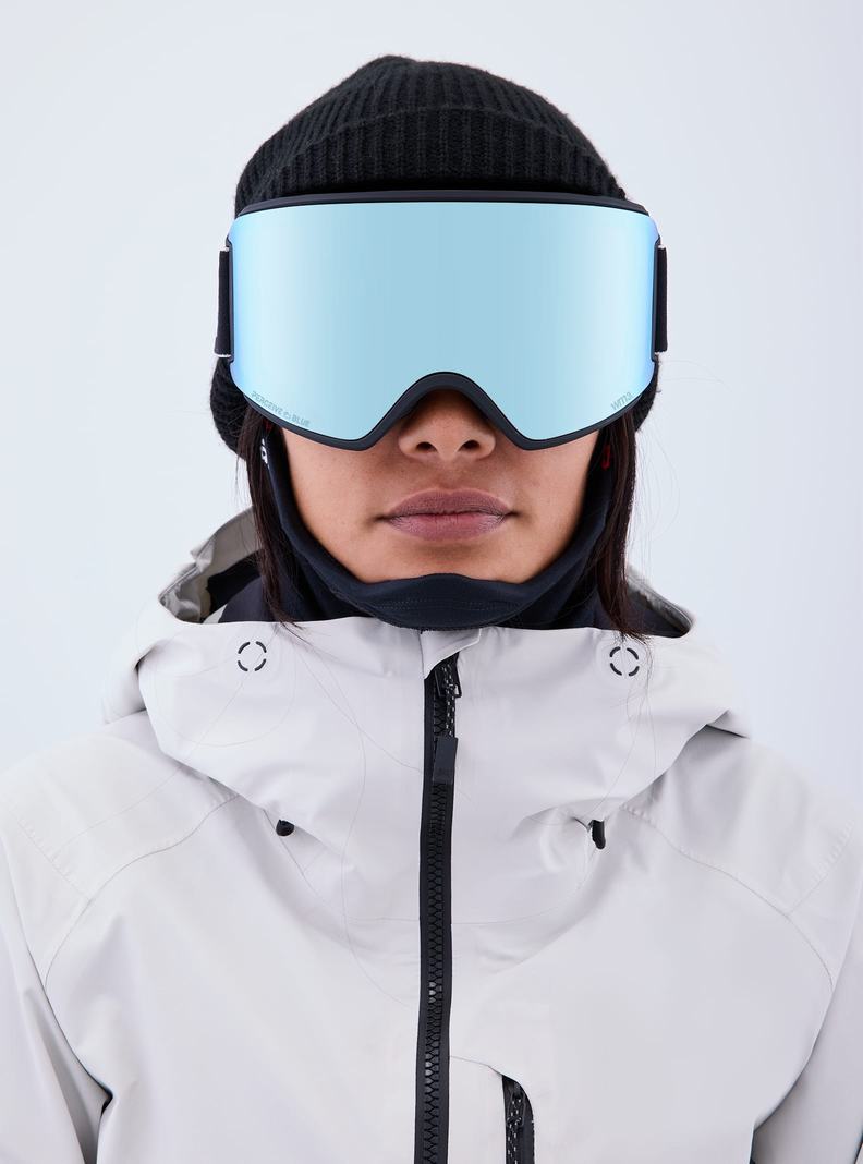 Burton Anon WM3 Goggles + Bonus Lens + MFI® Face Mask Skibrillen Damen Schwarz Blau Rosa | 847-GWACNO