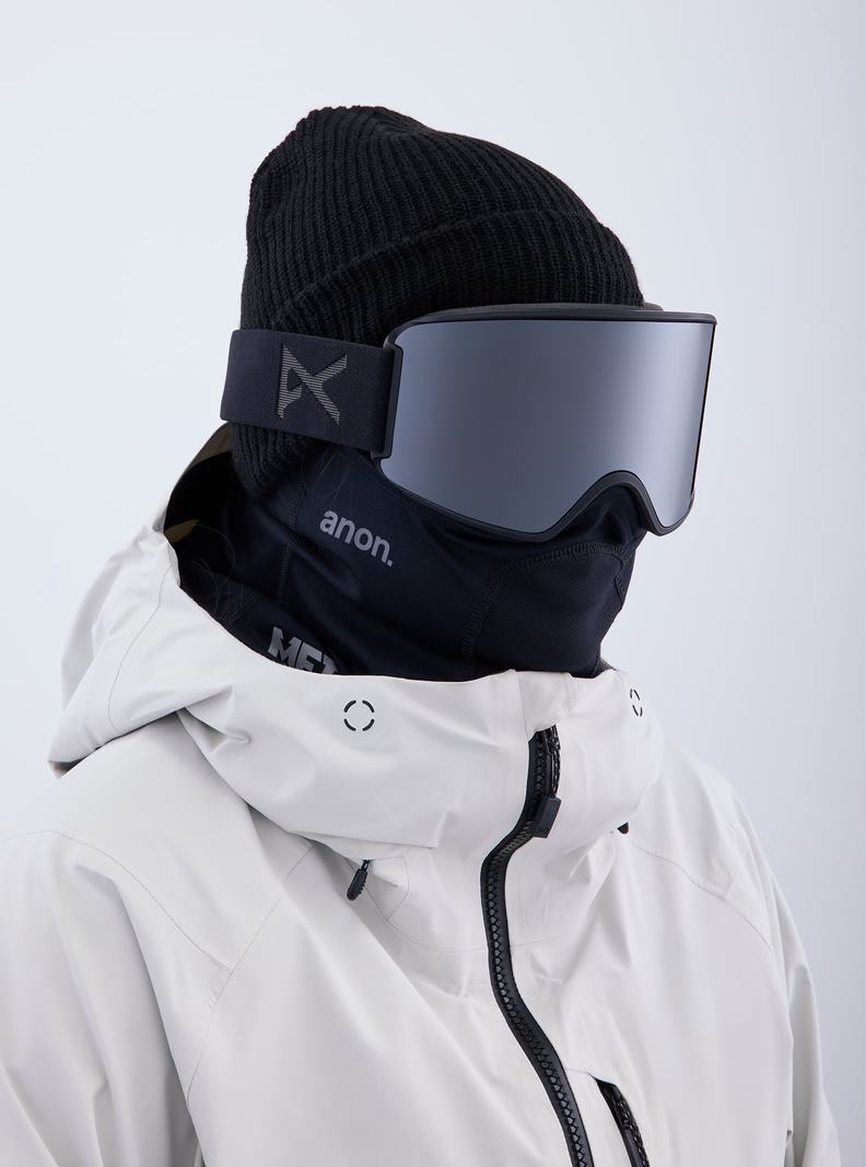 Burton Anon WM3 Low Bridge Fit Goggles + Bonus Lens + MFI® Face Mask Skibrillen Herren Orange Schwarz Lila | 073-IZKUDY