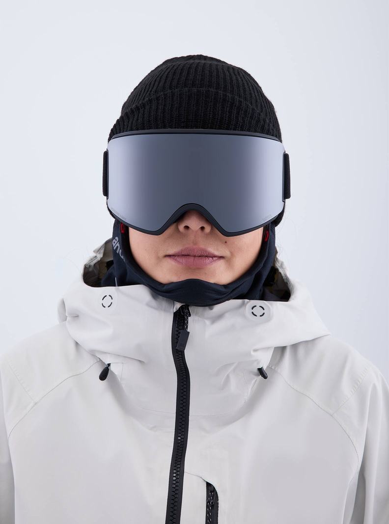 Burton Anon WM3 Low Bridge Fit Goggles + Bonus Lens + MFI® Face Mask Skibrillen Herren Orange Schwarz Lila | 073-IZKUDY