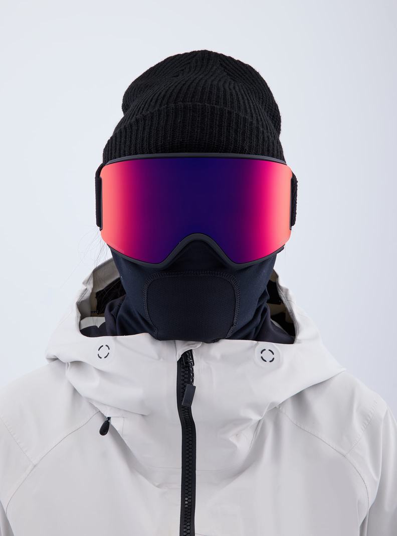 Burton Anon WM3 Low Bridge Fit Goggles + Bonus Lens + MFI® Face Mask Skibrillen Damen Orange Rot | 168-JIDZGK