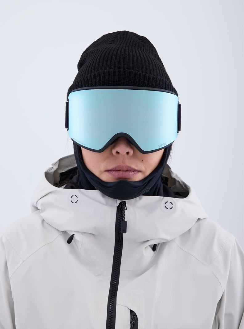 Burton Anon WM3 Low Bridge Fit Goggles + Bonus Lens + MFI® Face Mask Skibrillen Damen Schwarz Blau Rosa | 819-YOBMFT