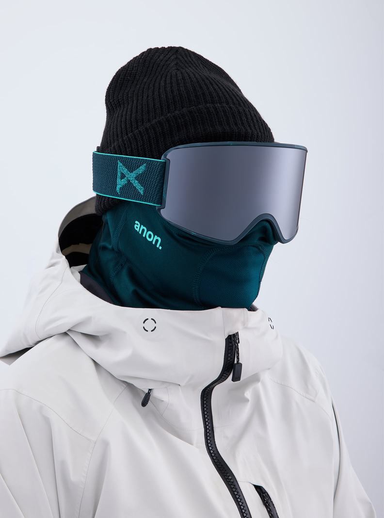 Burton Anon WM3 Low Bridge Fit Goggles + Bonus Lens + MFI® Face Mask Skibrillen Herren Orange Schwarz Lila | 932-CTJGDX