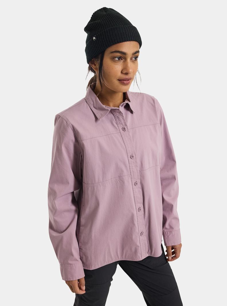 Burton Arbeits Stretch Long Sleeve Hemd Damen Lavendel | 506-SYGLHO