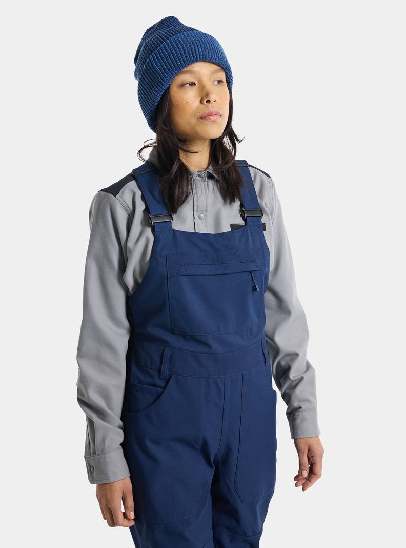Burton Avalon 2L (Kurzes) Latzhose Damen Blau | 384-GOLIJP