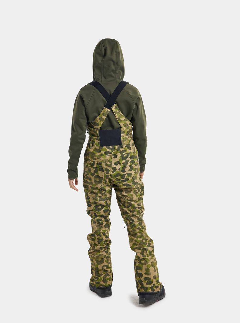 Burton Avalon 2L Latzhose Damen Grün Camouflage | 893-QDNLYW