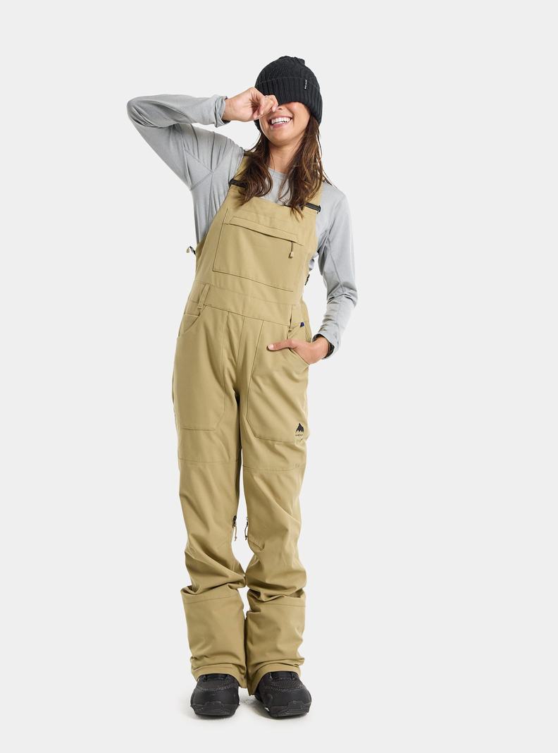 Burton Avalon 2L Latzhose Damen Khaki | 534-OQFVTX