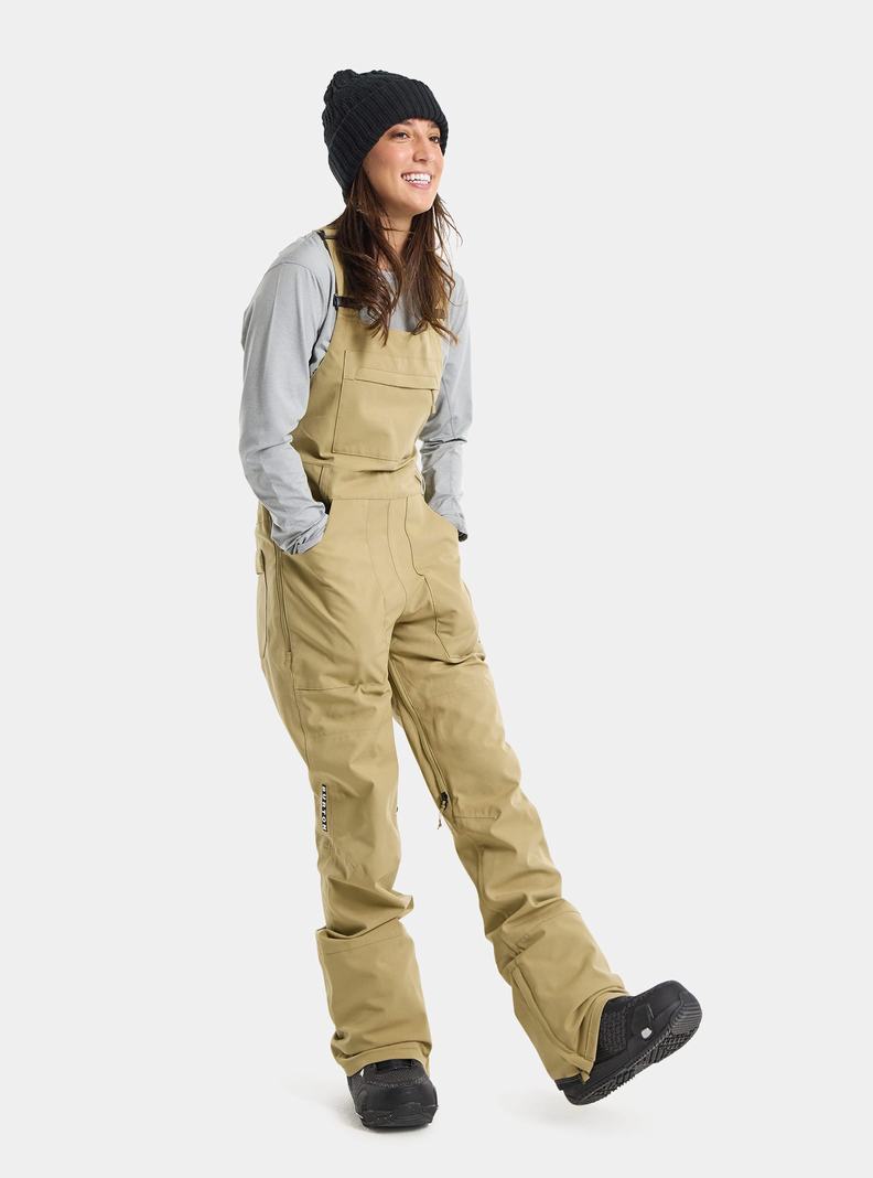 Burton Avalon 2L Latzhose Damen Khaki | 534-OQFVTX