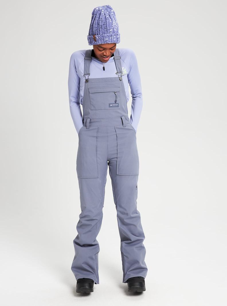 Burton Avalon - Hohe Latzhose Damen Grau | 107-DNVULQ