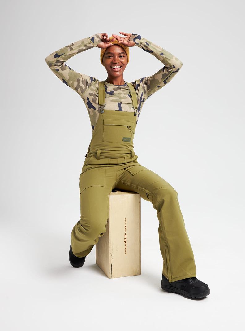 Burton Avalon - Hohe Latzhose Damen Olivgrün | 231-AZOESP