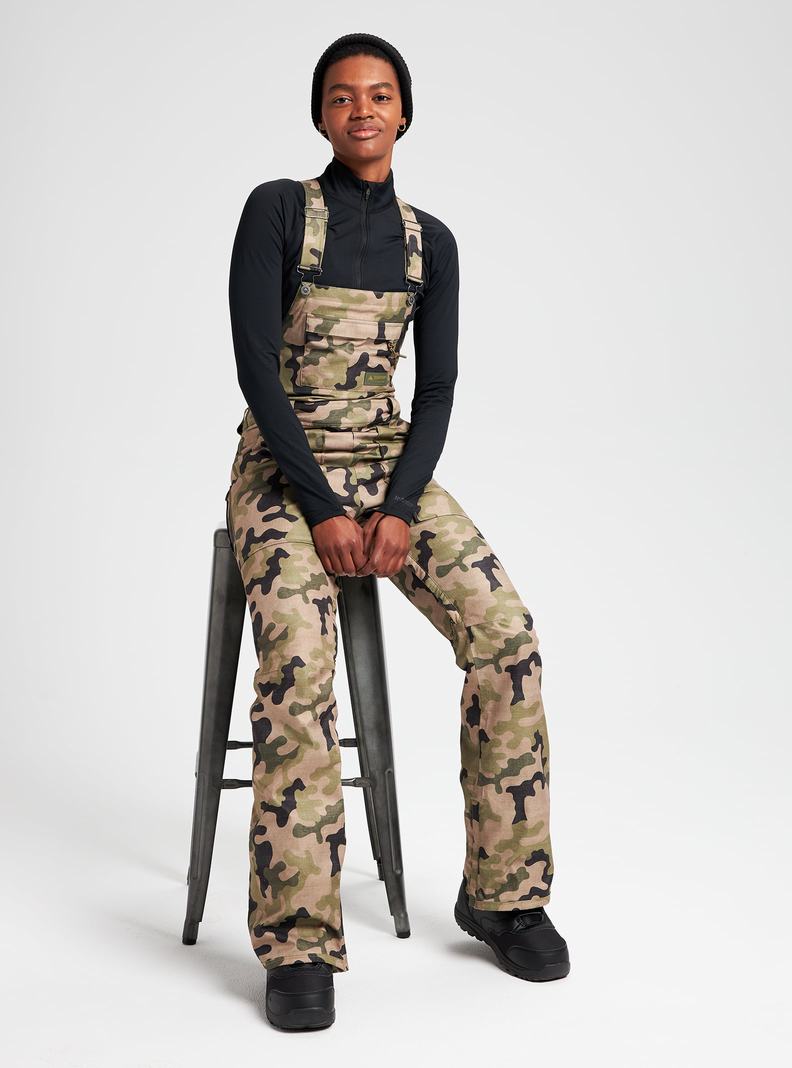 Burton Avalon Latzhose Damen Olivgrün Camouflage | 069-DFPTLX