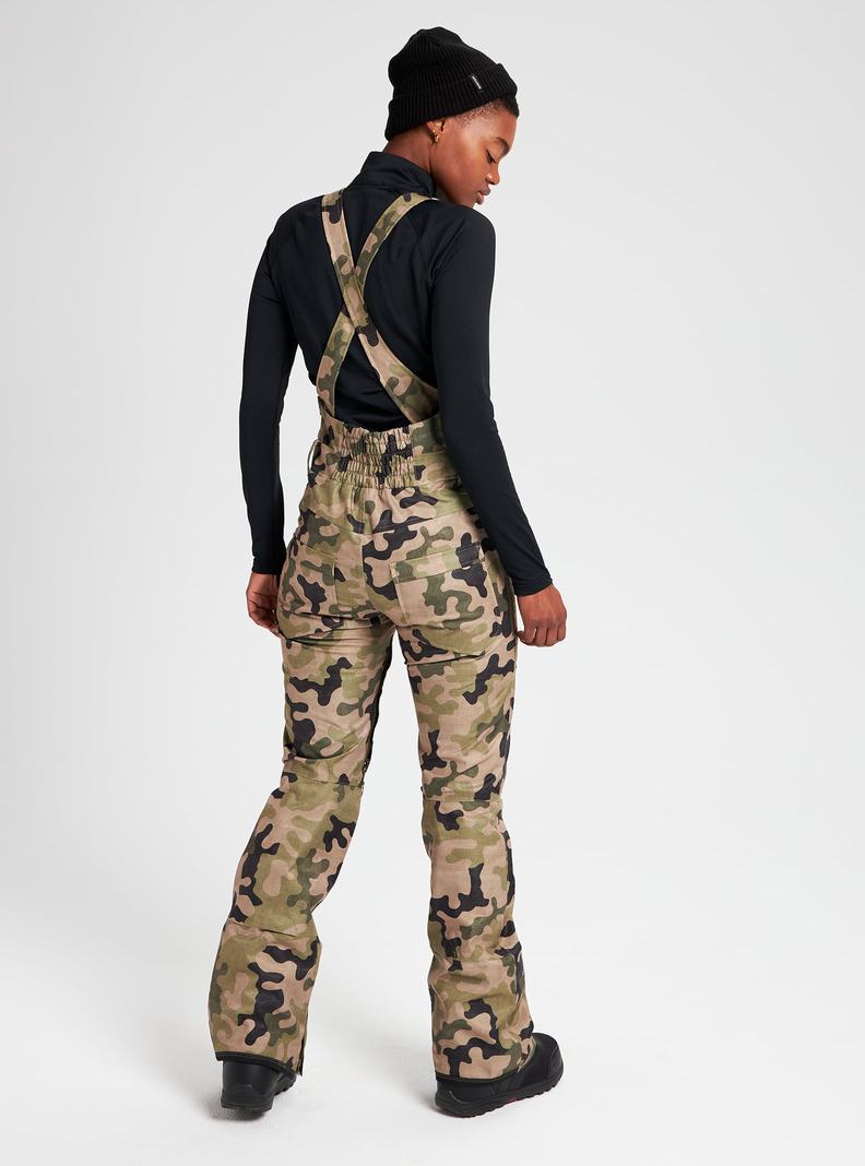 Burton Avalon Latzhose Damen Olivgrün Camouflage | 069-DFPTLX