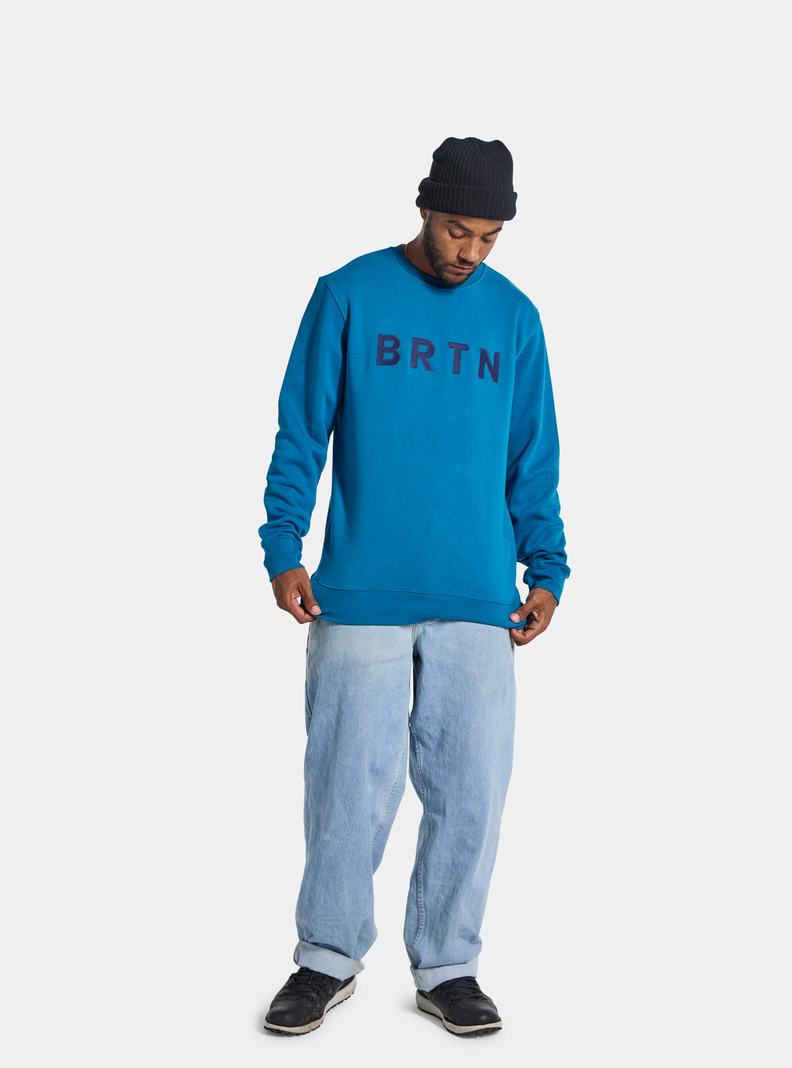 Burton BRTN Crew Sweatshirts Herren Blau | 251-XCYDSZ