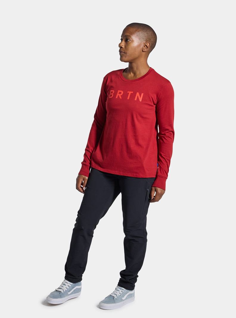 Burton BRTN Long Sleeve T-Shirts Damen Rot | 974-XBZIJM