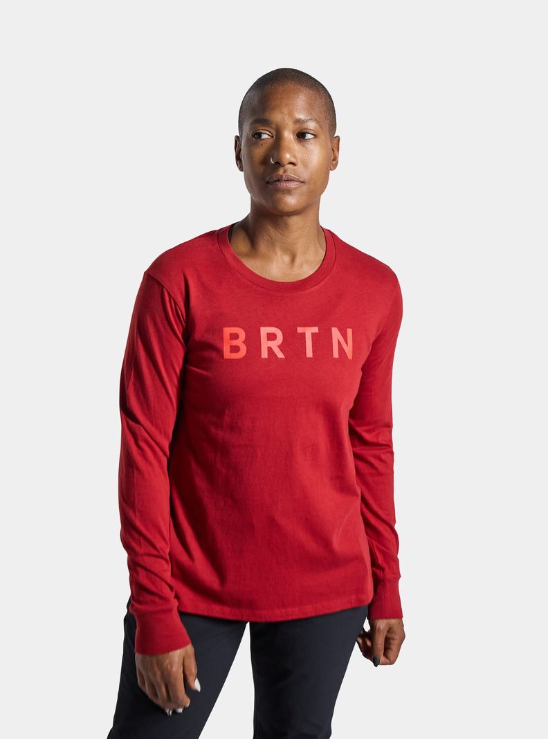 Burton BRTN Long Sleeve T-Shirts Damen Rot | 974-XBZIJM