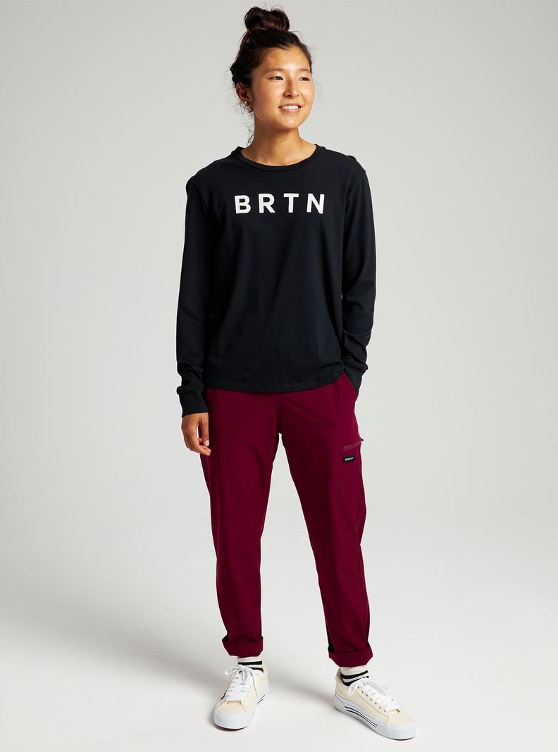 Burton BRTN Long Sleeve T-Shirts Damen Schwarz | 493-RFYGMQ